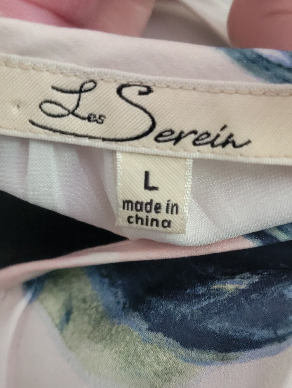 Les Serein Ladies Floral Print Sleeveless Blouse - Cream/Pink Large - Picture 3 of 3